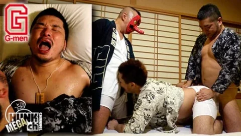 【ガチムチ】雄汁祭〜野郎達の前立腺責め3P乱交現場!
