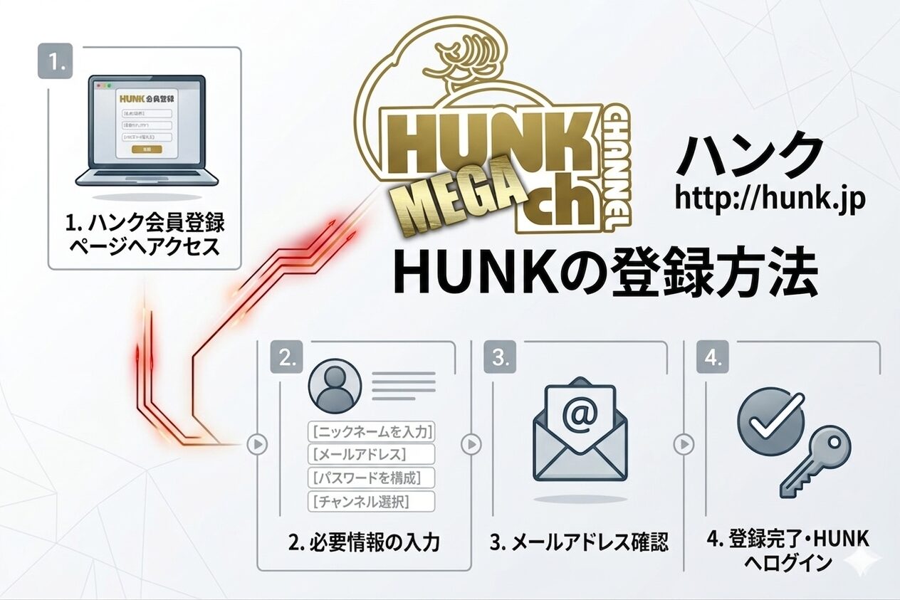 HUNK CHANNELの登録方法
